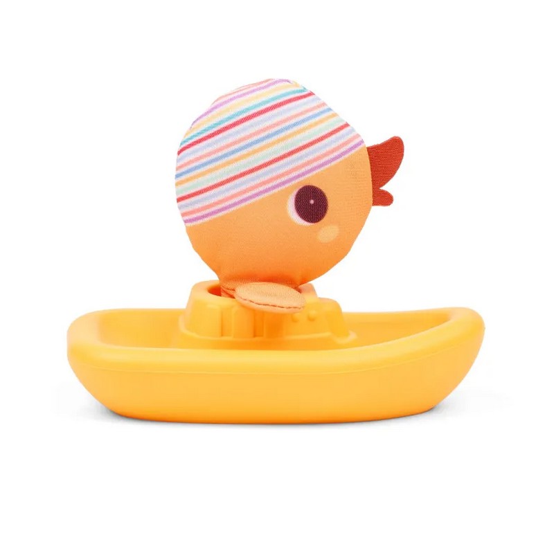 Gioco galleggiante da bagno per bambini a forma di anatra su barchetta, adatto dai 6 mesi in su
